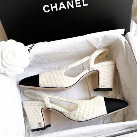 navy and white nylon chanel shoes|Chanel tweed shoes.